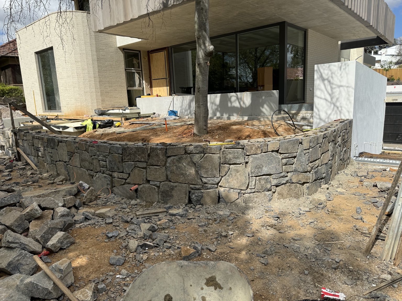 Natural stone retaining wall Canberra